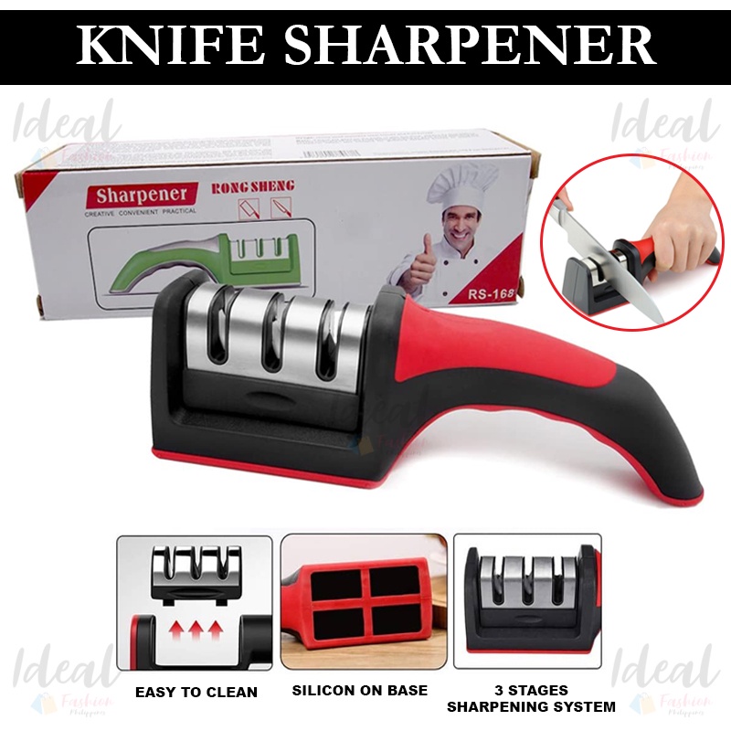 3Stage Knife Sharpener Manual Kitchen Knife Sharpening Tool for All