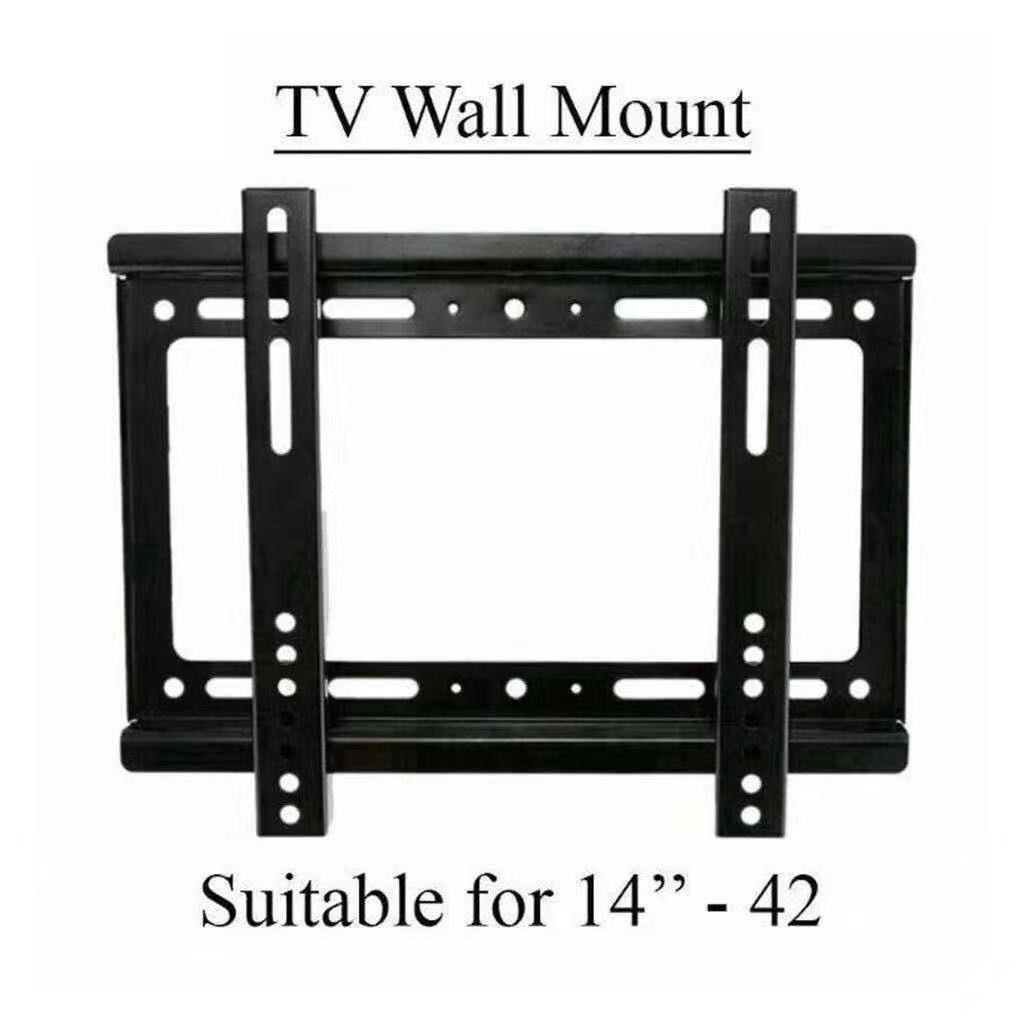 Universal 20Kg Black Tv Wall Mount Bracket FlatScreen Tv Rack Suitable