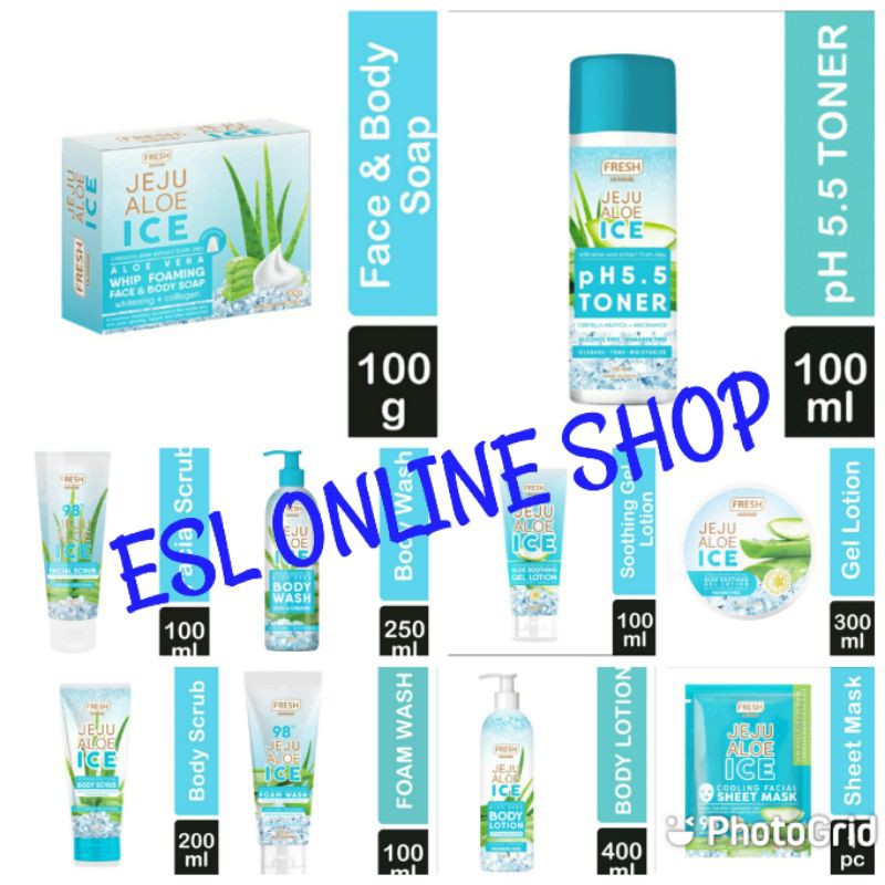 Fresh Skinlab Jeju Aloe Ice Soothing Gel Lotion/Body Lotion/Body Wash
