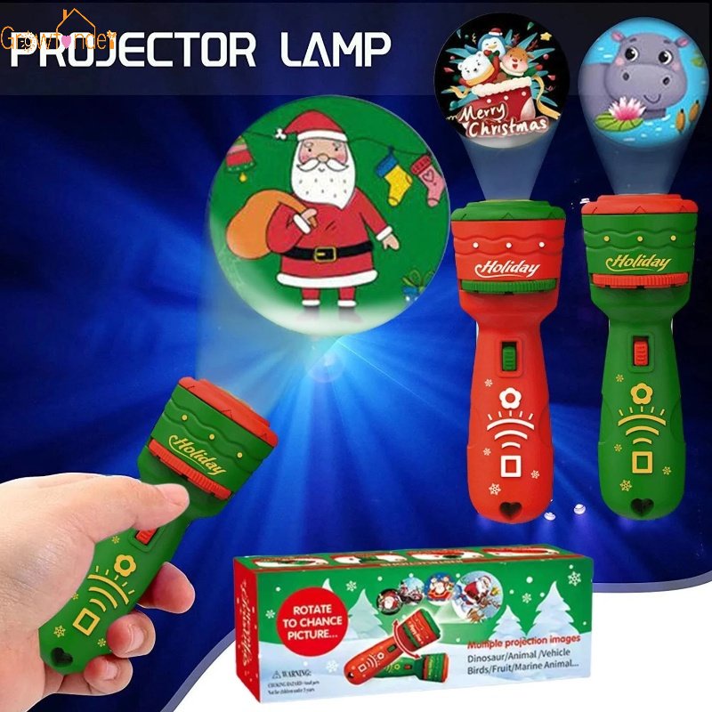 24 Patterns Christmas Flashlight Projector Cartoon Santa Claus Early