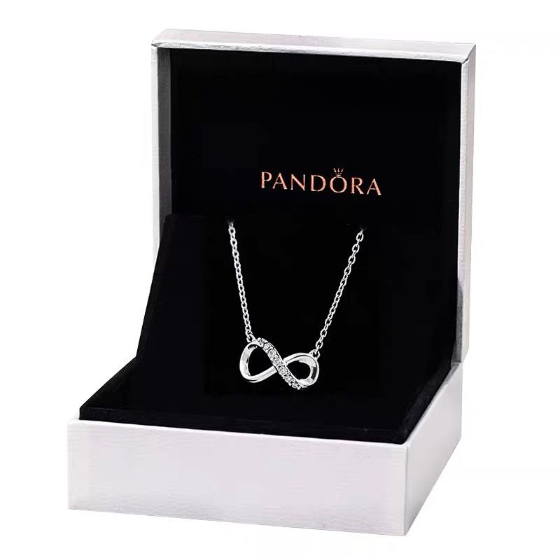 Pandora Necklace 925 Silver MicroSet Diamond Infinity Love Pendant
