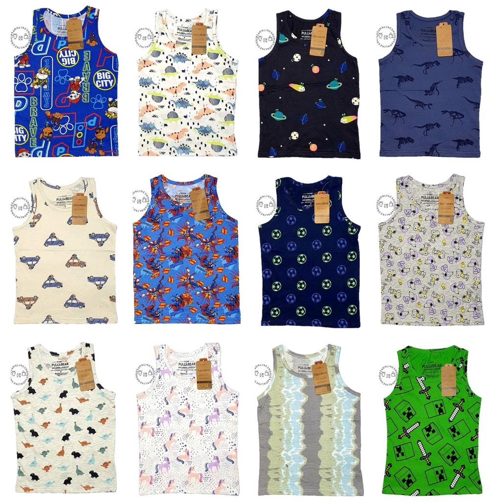 (2)PULL AND BEAR KIDS SANDO UNISEX (w/freebie) Shopee Philippines