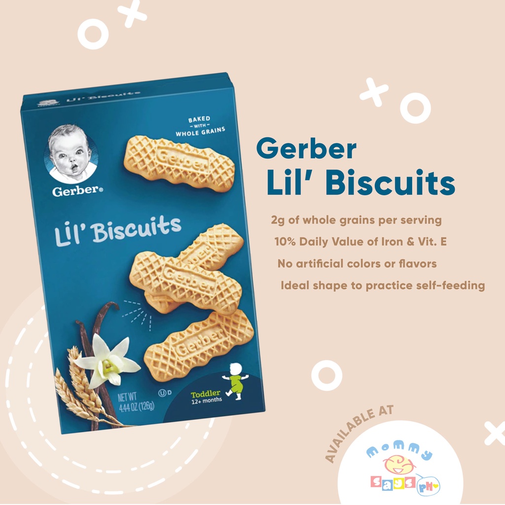 Gerber Lil' Biscuits Baby Snacks 126g ( for 12months up ) Vanilla Flavor Shopee Philippines
