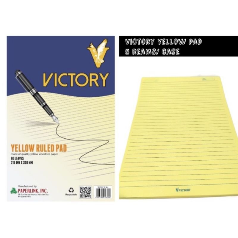 Victory Yellow Pad Paper per pad Shopee Philippines