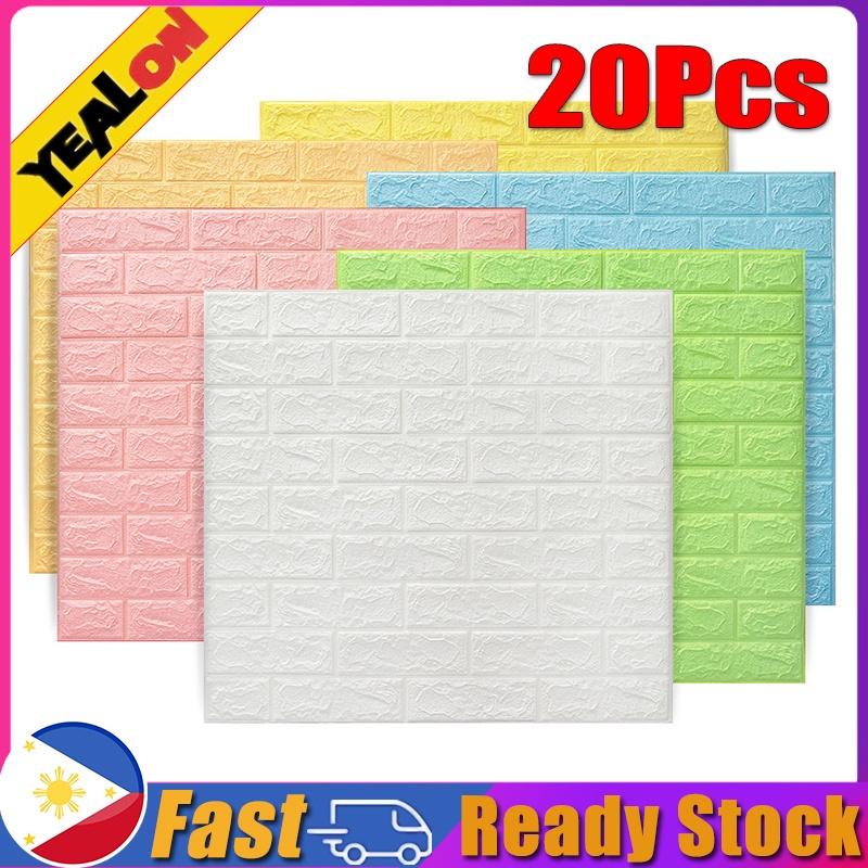 HWAYEALON 20pcs Wall Brick Foam Paper 3d Adhesive Water Proof Wallpaper