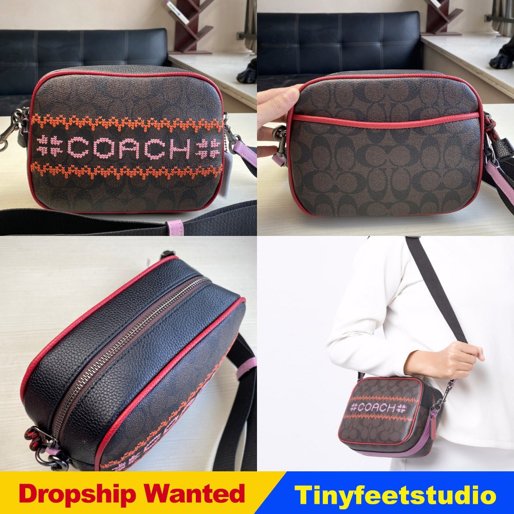Coach C1541 Dempsey Camera Bag in Signature Canvas With Fair Isle
