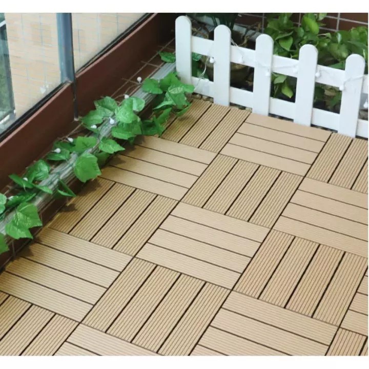 30X30CM GARDEN WOODEN DECK TILES DECKING FLOOR INTERLOCKING TILES WPC