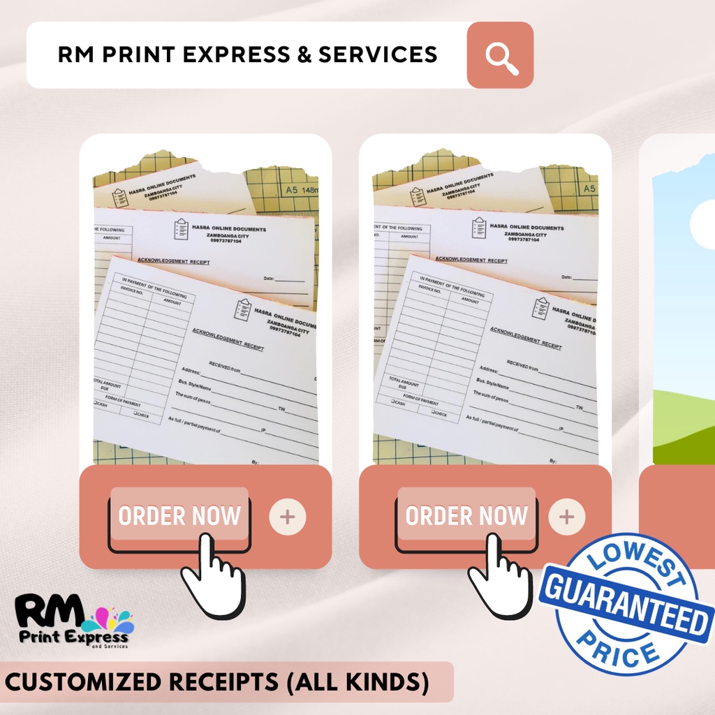 ACKNOWLEDGEMENT RECEIPS NOTEPADS CUSTOMIZED RECEIPTS Shopee