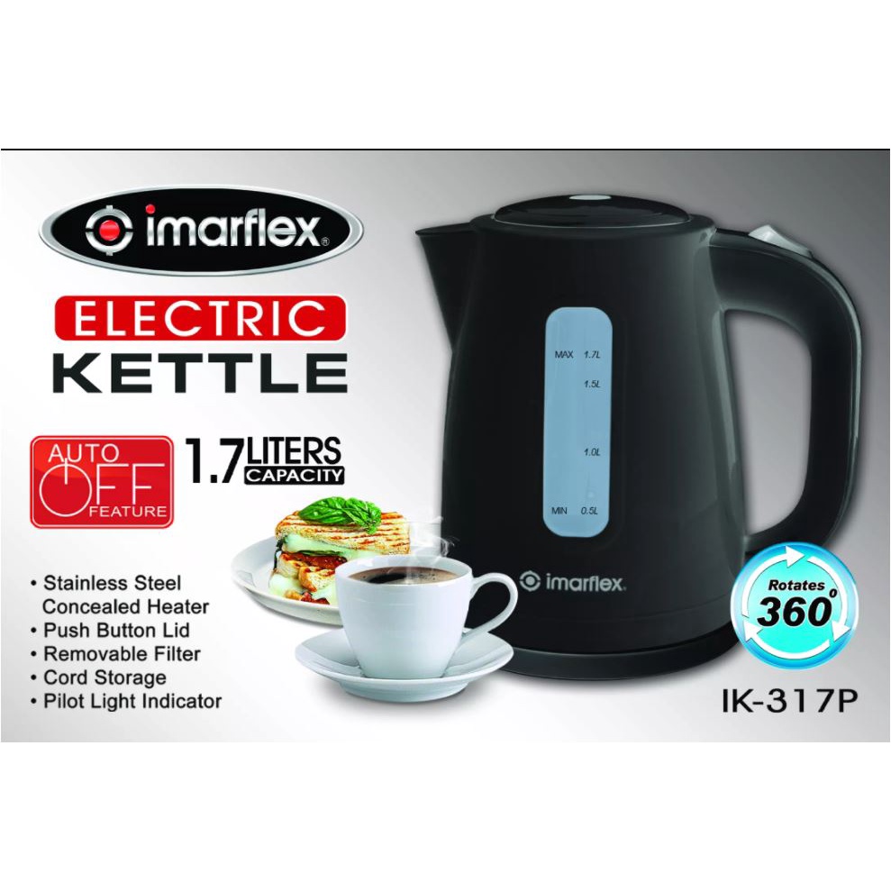 D&D Imarflex Electric Kettle, 1.7L Capacity with 360º Rotating Body (IK317P) Shopee Philippines