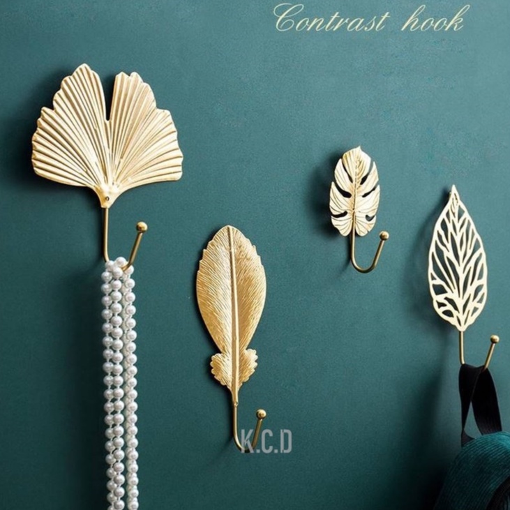 Gold Decorative Wall Hooks Gold Hooks for Hanging Keys, Hats and