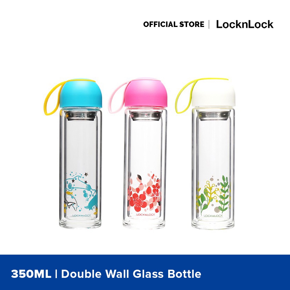 LocknLock Double Wall Glass Water Bottle 350ml AAQU Shopee Philippines