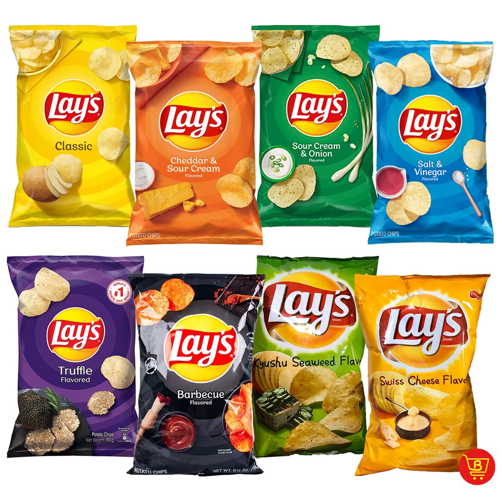 Lay's Potato Chips (Classic, Sour Cream, BBQ, Cheddar, Truffle