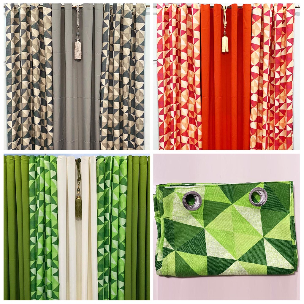 Printed Curtain Ring Curtain Prism Design 60x80 Inches Sold Per