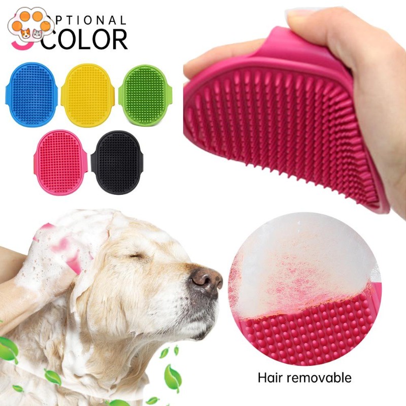 Dog Brush for Bath Soft Rubber Pet Bath Brush Rubber Glove Hair Fur