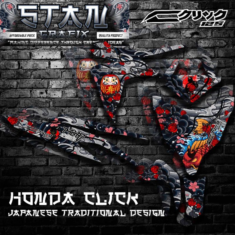 HONDA CLICK V2 DECALS / JAPANESE TRADITIONAL DECALS / FULL BODY DECALS