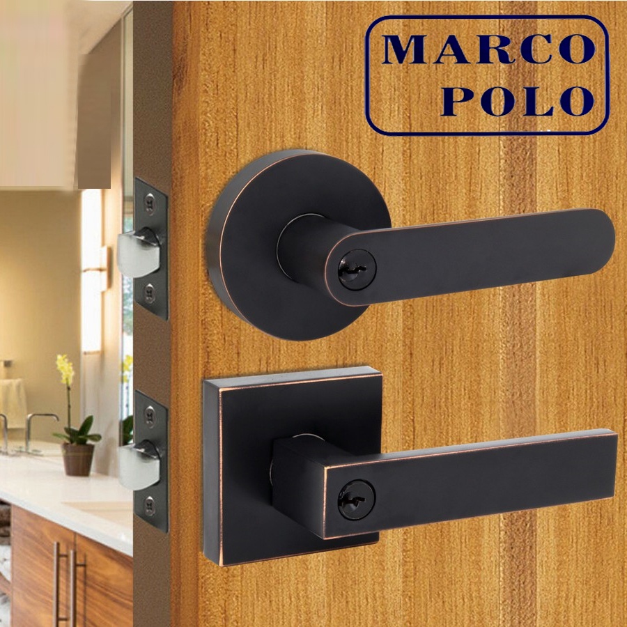 Heavy Duty Marco Polo Matte Black Door Handle Slim Lever type design