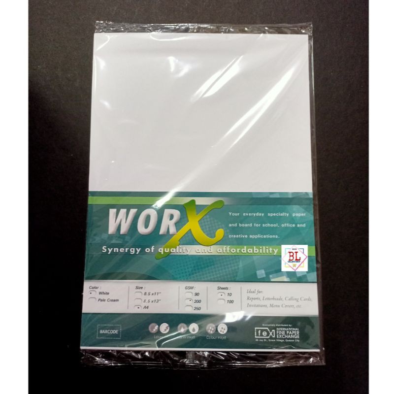 Worx Vellum Board A4 (10 sheets)white only Shopee Philippines