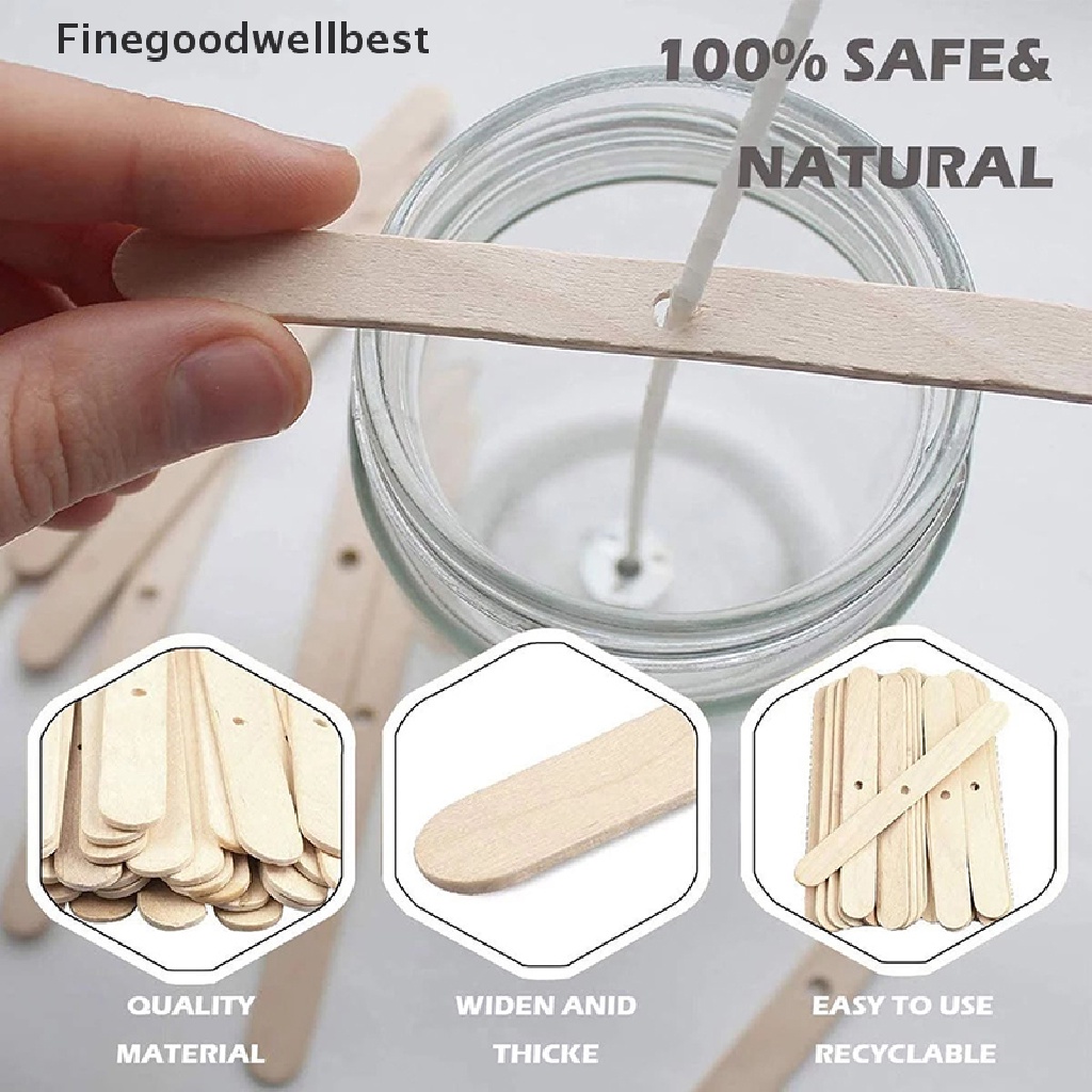 FGWB 50PCS Wooden Candle Wick Holders Candles Bars Holders for Candle