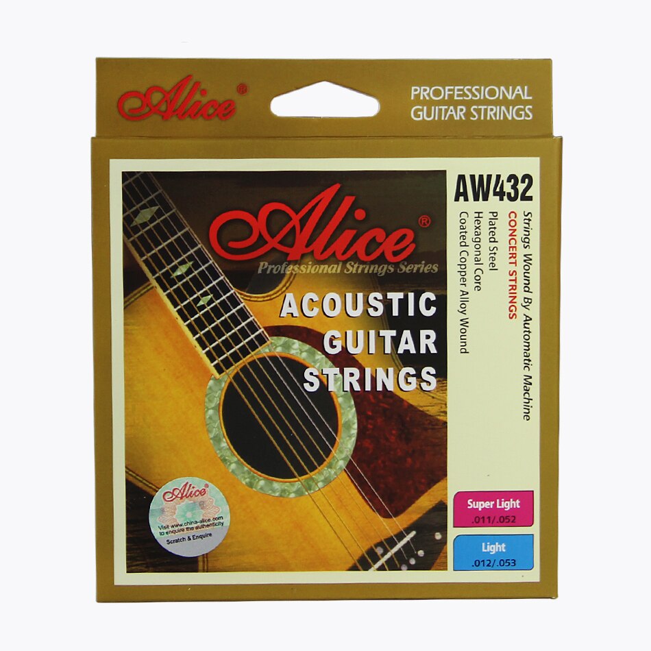 Alice AW432 acoustic guitar string plated steel and hexagonal core and