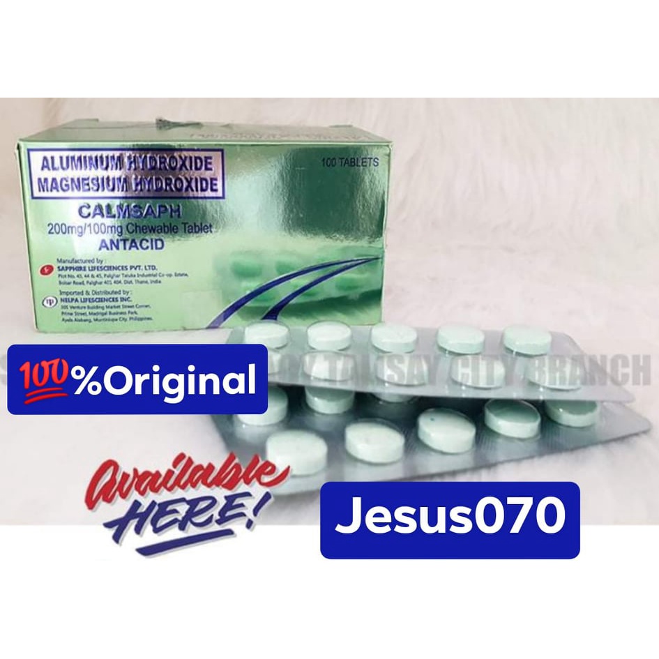 CALMSAPH Chewable Tablet ANTACID 100 Tablets FDA DRP 4115