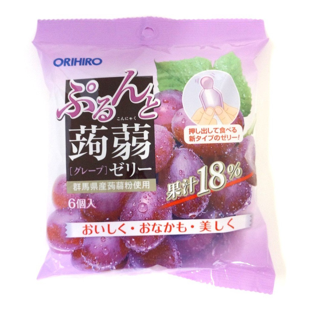 Orihiro Konyaku Jelly Pouch Grape Flavor / Japanese Jelly Candy 120gr