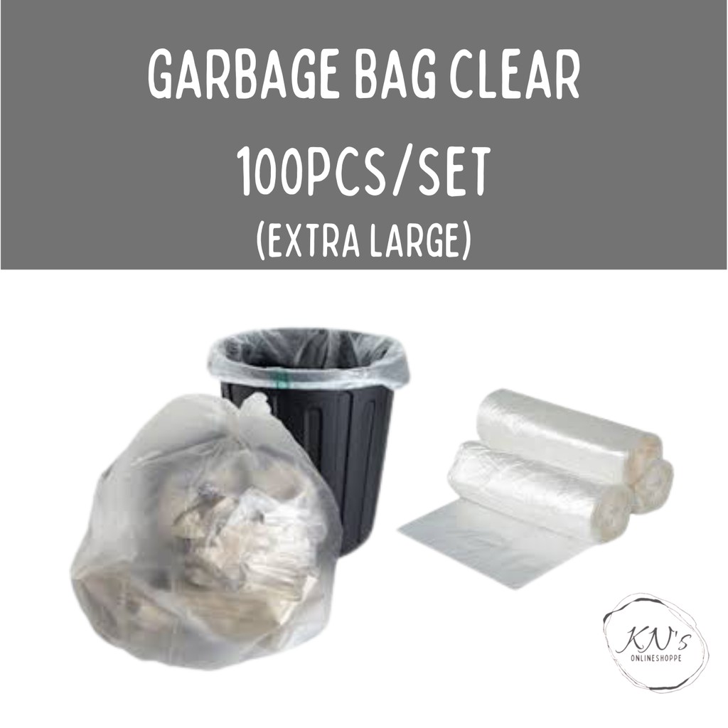 XL Garbage Bag Clear/Transparent (100pcs/pack) Shopee Philippines