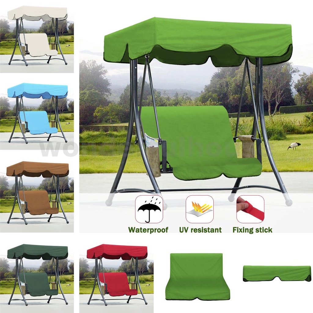 Outdoor Garden Chair Swing Bench Hammock Canopy Cover + 2 Seater Cover