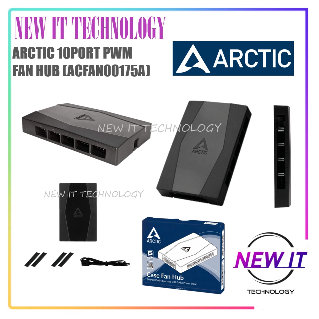 ARCTIC 10 PORT PWM FAN HUB with SATA Power [Centralised Cable