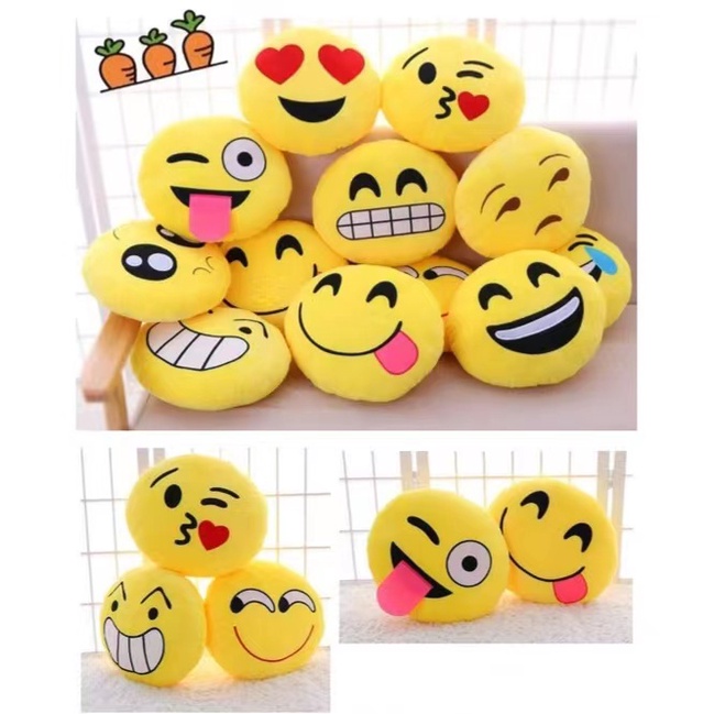 Yellow Emoticon Pillow/Emoji Pillow Assorted Design 3 size Shopee
