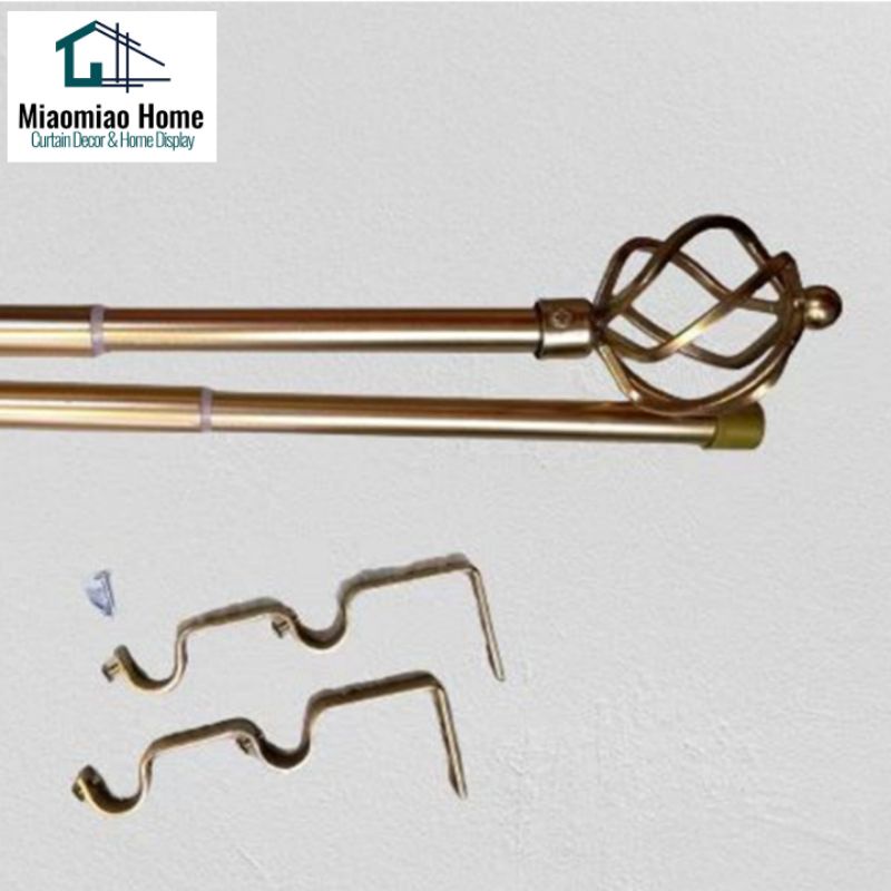 Home Decorative Double Rods Adjustable Extendable Thick Modern Curtain