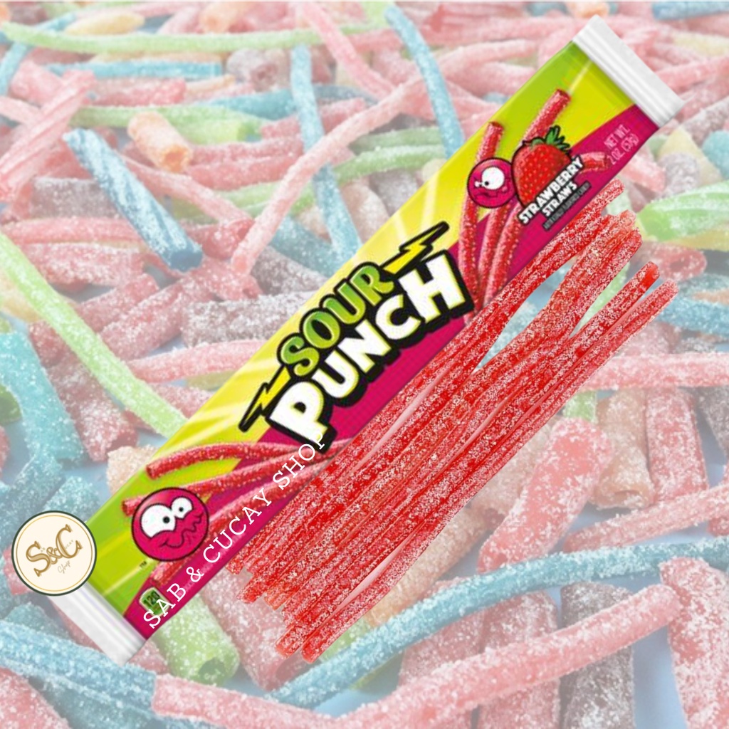 Sour Punch Straws, Rainbow / Strawberry / Blue Raspberry Shopee