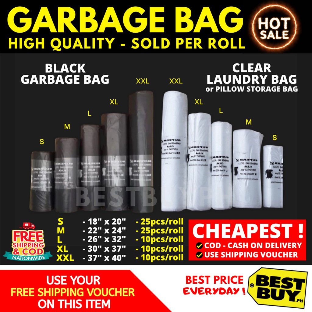 Garbage Bag Trash Bag CHEAPEST! Q1C Shopee Philippines