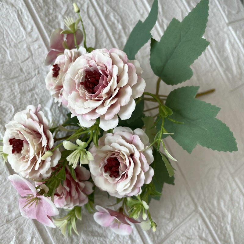 50Pcs Artificial Silk Flower Buds Bouquet Party Wall Decor Home Decoration Artificial Grass