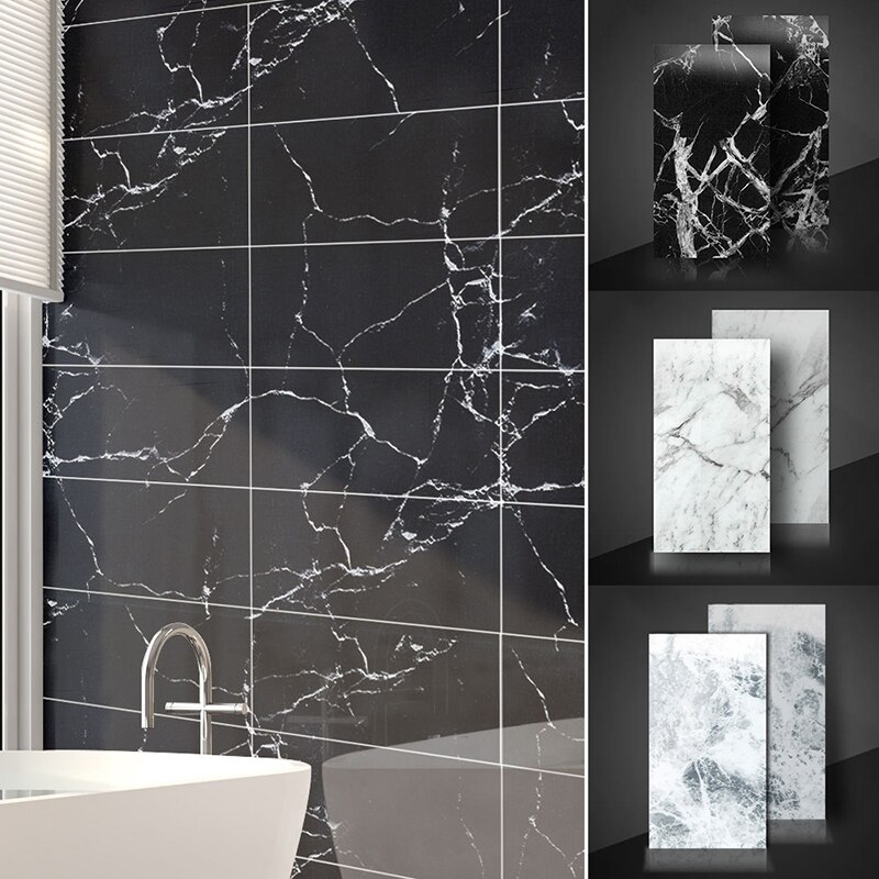 60*30cm Kitchen Waterproof Oilproof Marble Self Adhesive Wallpaper