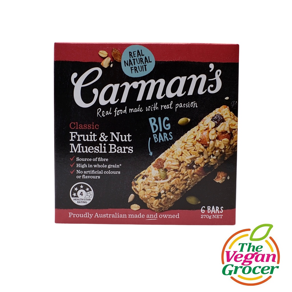 Carman'S Vegan Classic Fruit And Nut Muesli Bar 270g 6S Shopee