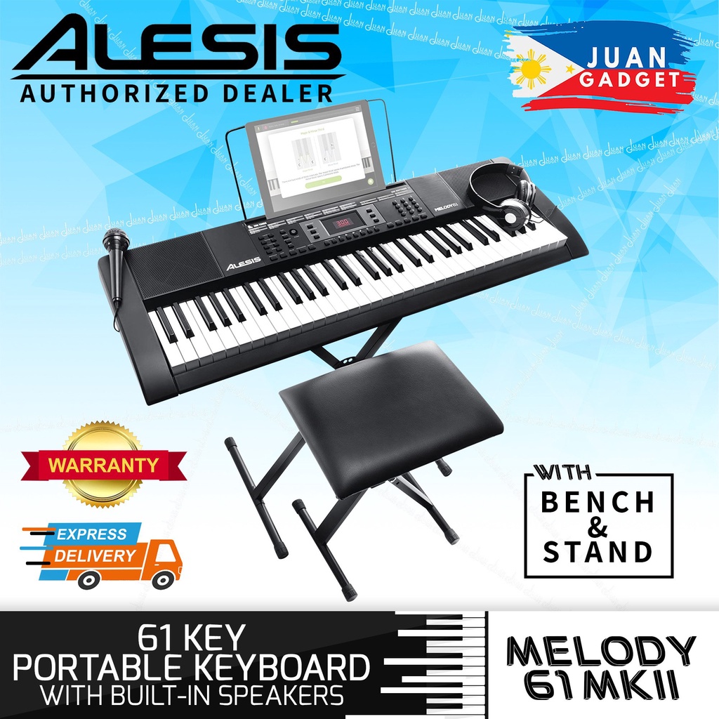 Alesis Melody 61MKII 61 Keys Keyboard w/ Bench and Stand JG
