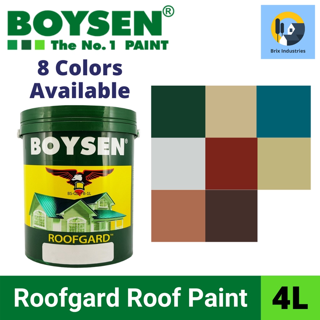 Boysen Roofgard 4 Liters (Gallon) Gloss Acrylic WaterBased Roof Paint