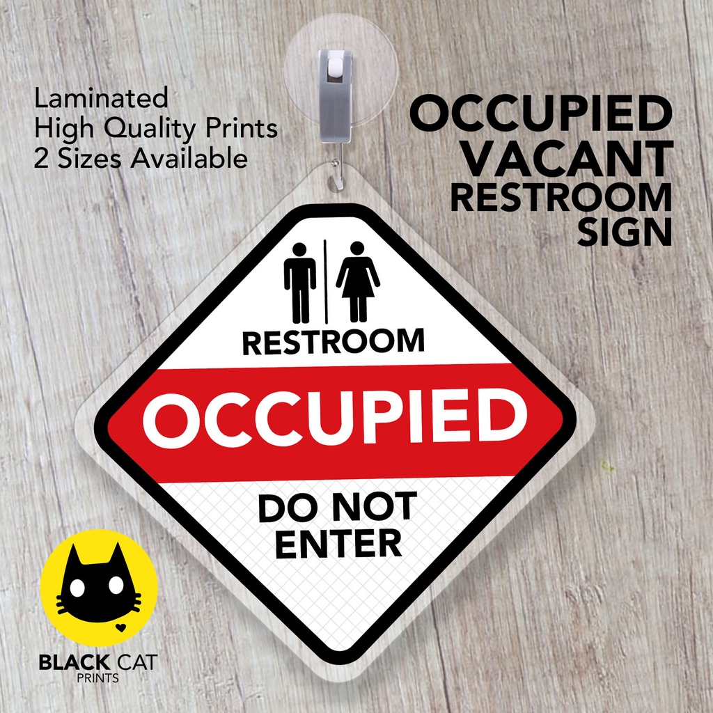Restroom Occupied and Vacant Sign Laminated Signage Sign Board