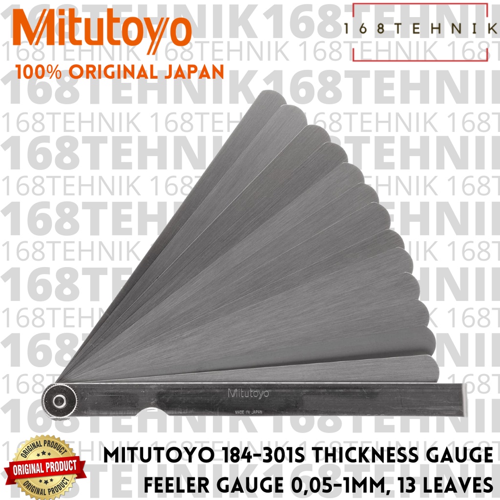 Mitutoyo 184301S Thicknes GAUGE / FEELER GAUGE 0.051mm, 13 Leaves