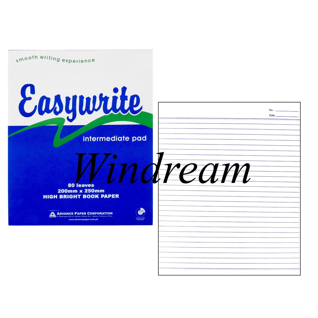 Easywrite intermediate pad sold per pad Shopee Philippines