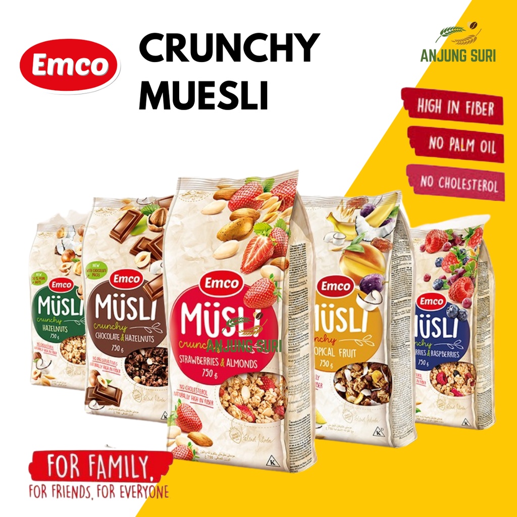 EMCO Czech Europe Crunchy Musli Cereal Breakfast Chocolate Hazelnut