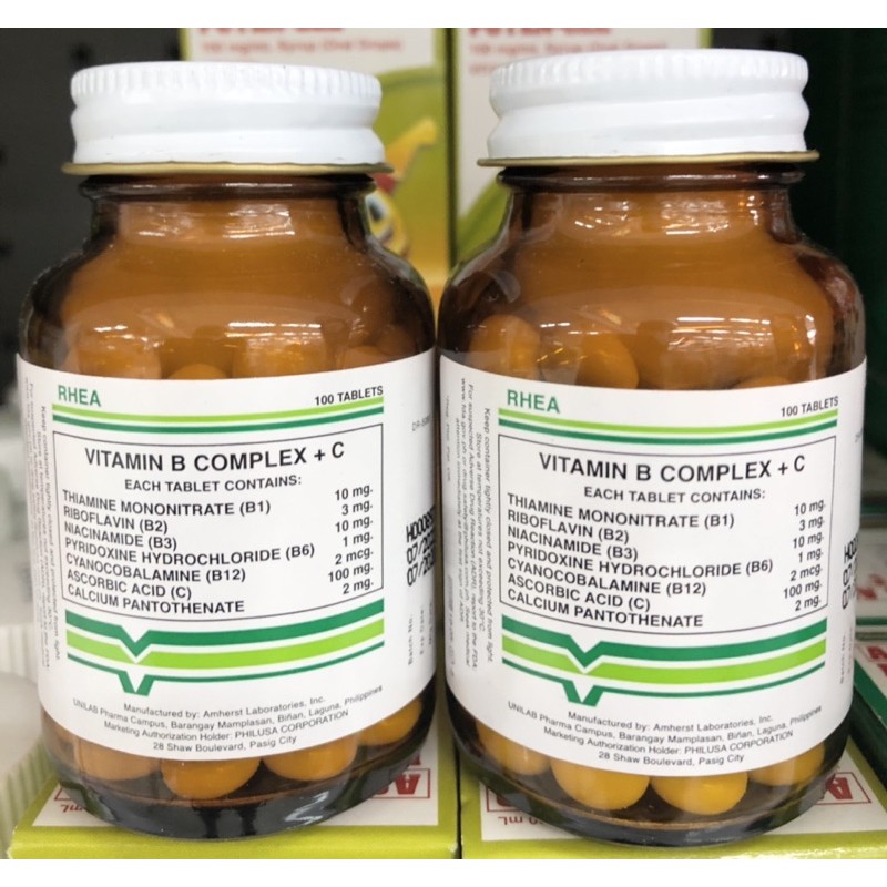 Rhea Vitamin B Complex + C 100 tablets Shopee Philippines
