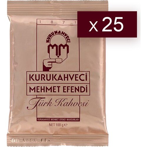 Mehmet Efendi Freshly ground Turkish coffee 100G x 25 Pcs (100gr, 250gr