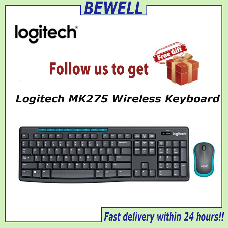 Logitech MK275 USB Wireless Keyboard 1000 DPI Optical Ergonomic Mouse