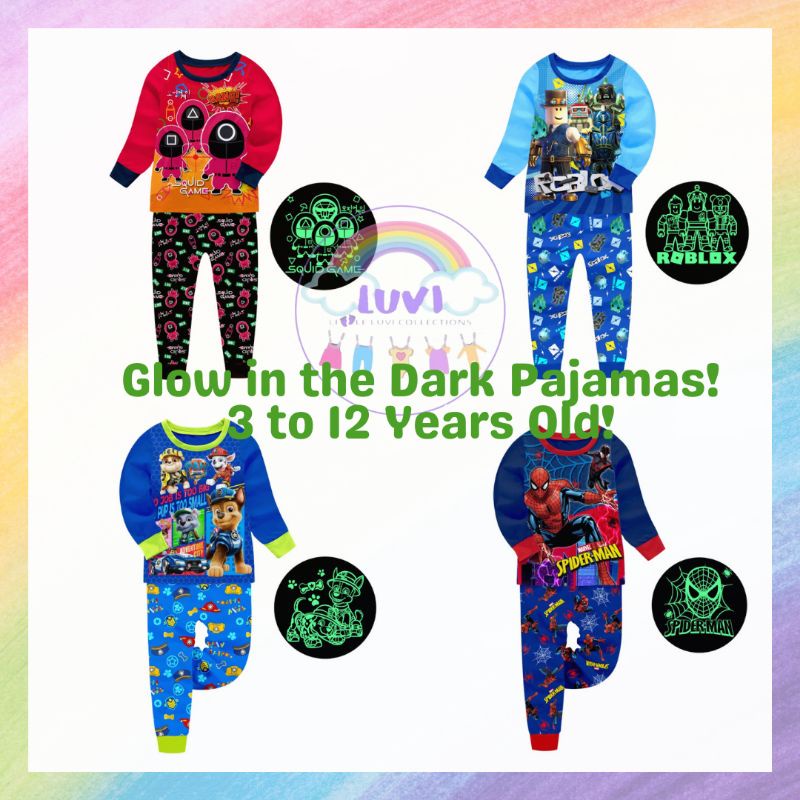 LLC (LL) Boys Glow in the Dark Pajama / Sleepwear Terno (3 to 12 years