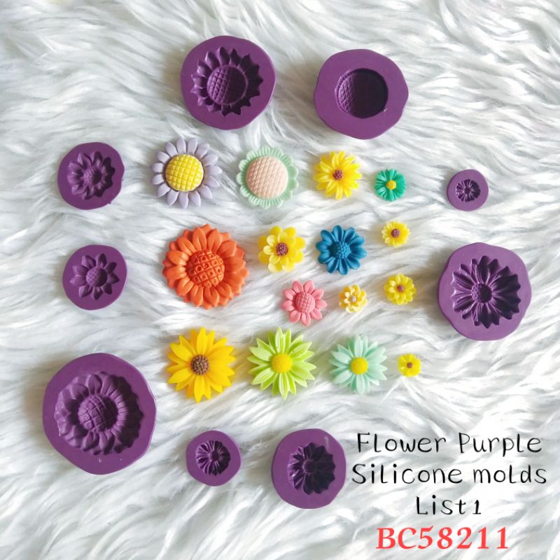 PSM Purple Molds Flowers Silicone mold LIST1 Sunflower molds Daisy flower mold BC58211