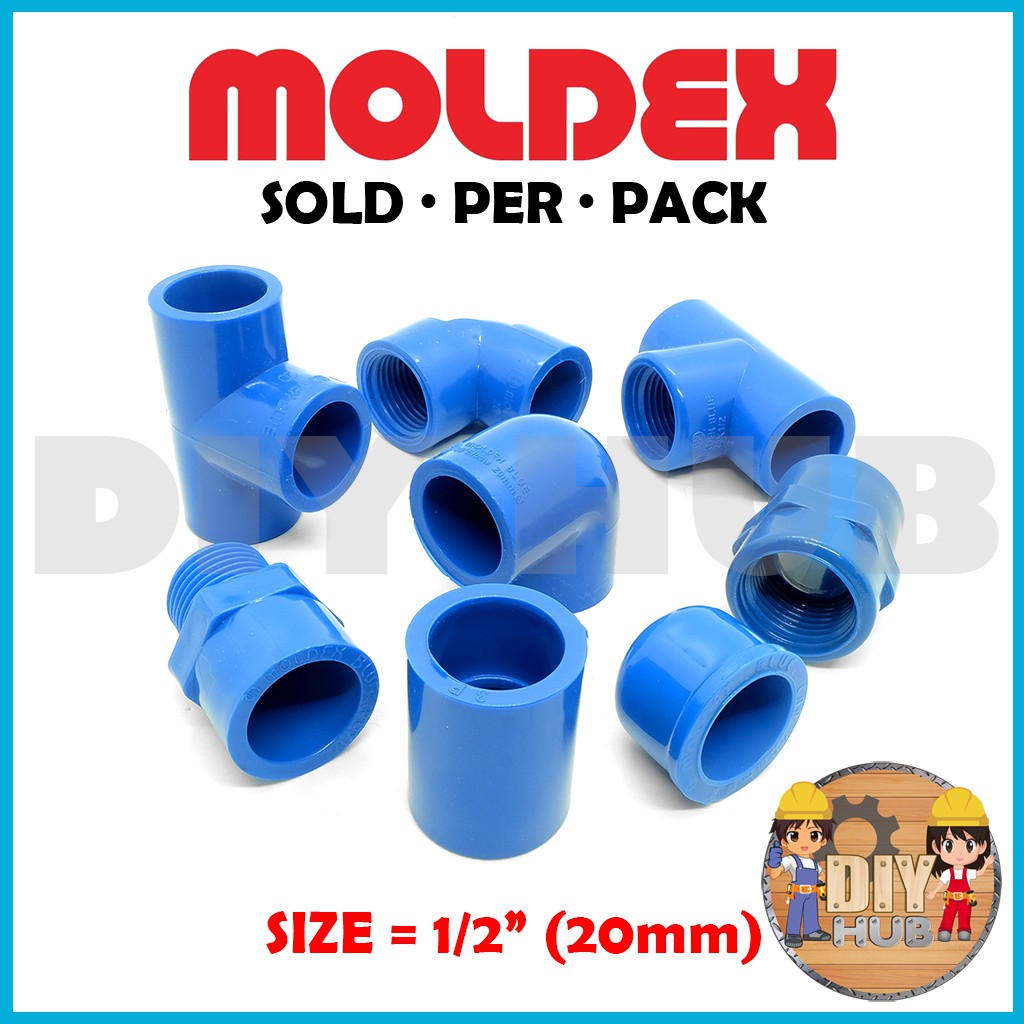 MOLDEX Blue PVC Fittings 1/2" Per Pack Shopee Philippines