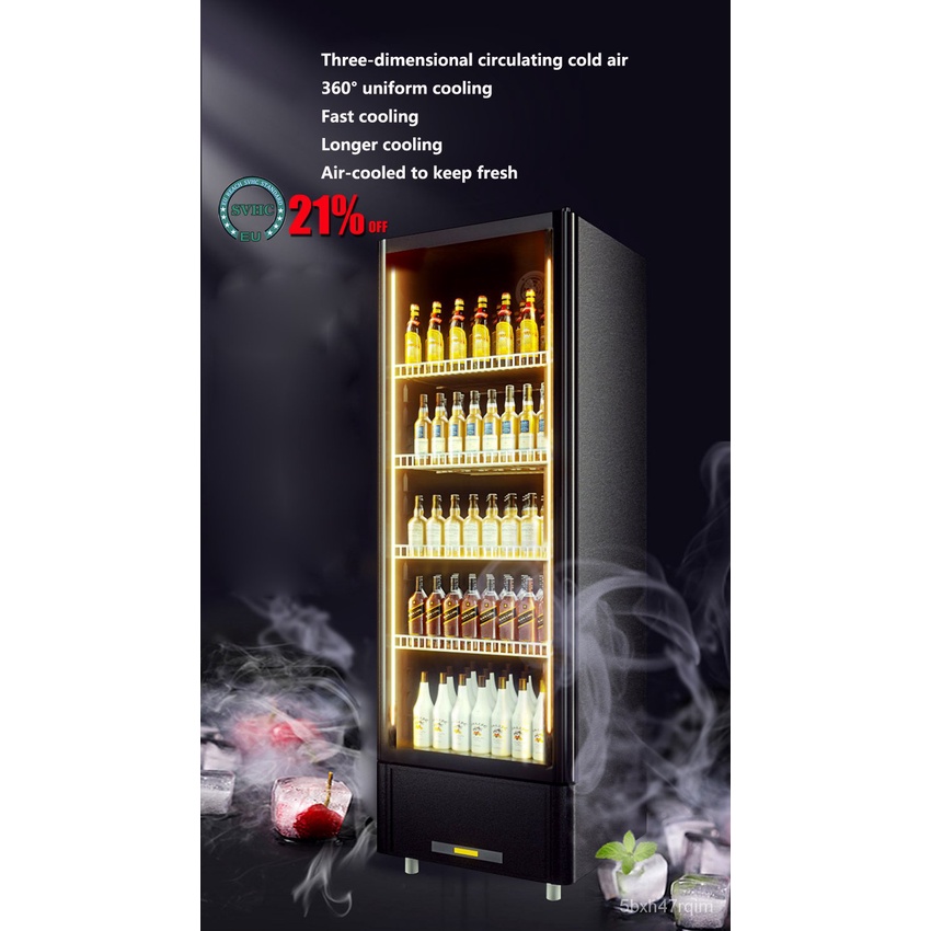 Commercial refrigerated freshkeeping beer cooler refrigerator single