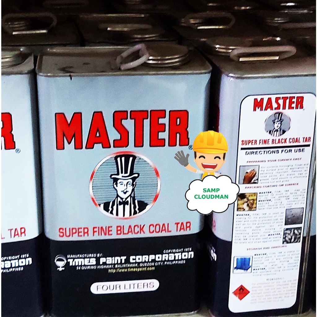 Master Black Coal Tar Super Fine Waterproofing Paint Gallon Size Rust