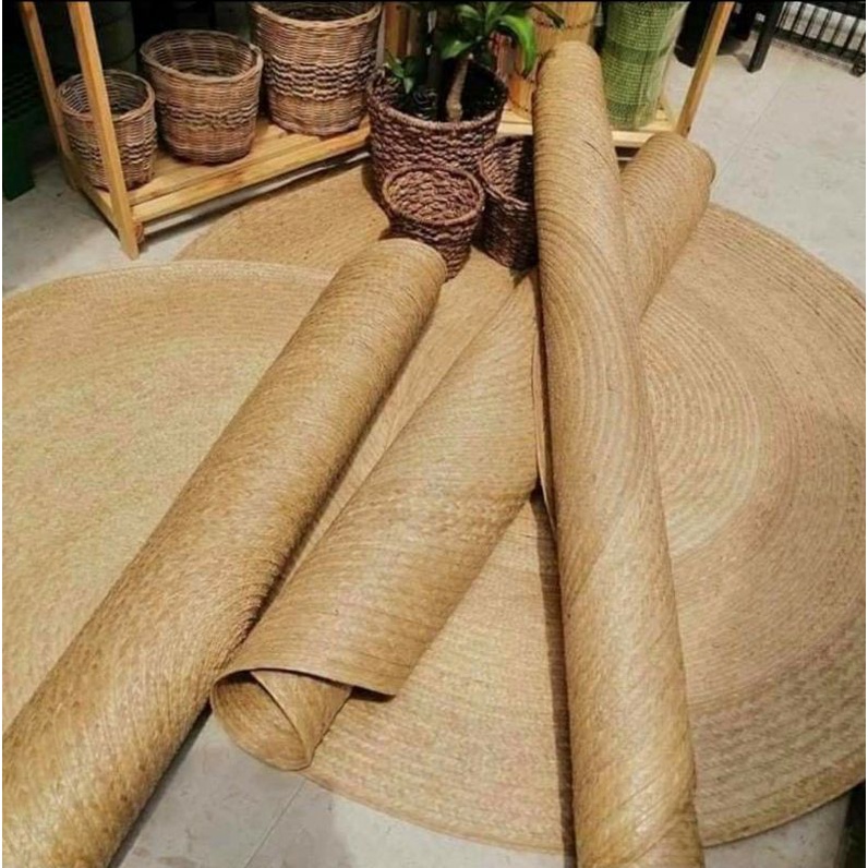 [ONHAND&READY TO SHIP] Buri Carpet/Buri Mat Natural Round/Banig/Beach